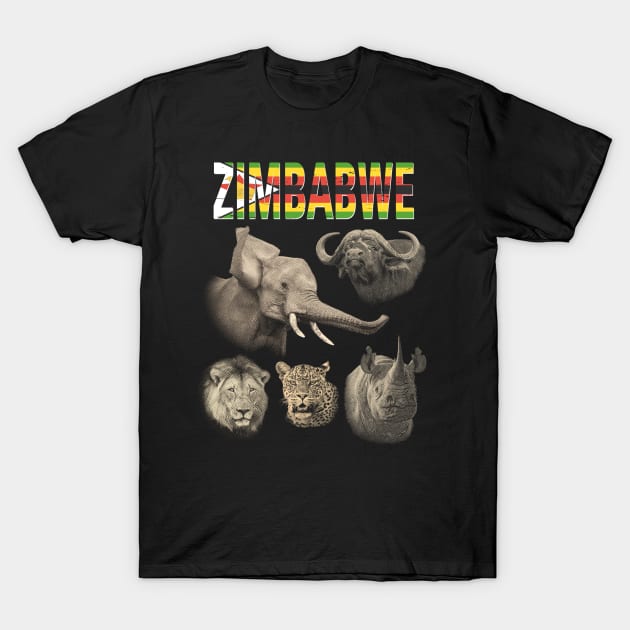 Big Five Zimbabwe Safari T-Shirt by scotch